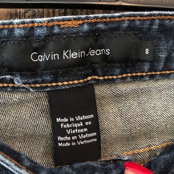 Calvin Klein Sz 8 Blue Denim Darkwash Classic Bootcut Western Music Jeans - Picture 5 of 6